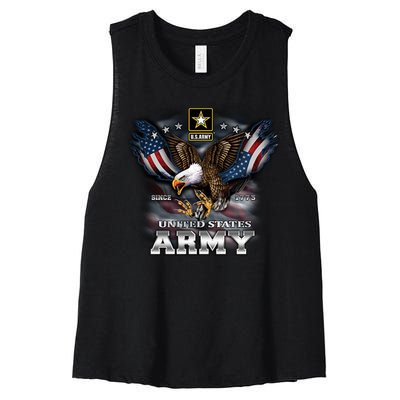 U.S. Army Eagle And Flag Women's Racerback Cropped Tank