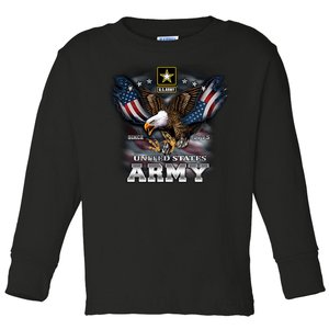 U.S. Army Eagle And Flag Toddler Long Sleeve Shirt