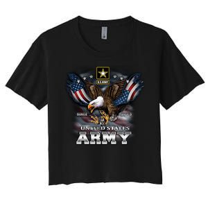 U.S. Army Eagle And Flag Women's Crop Top Tee