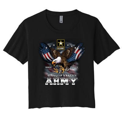 U.S. Army Eagle And Flag Women's Crop Top Tee