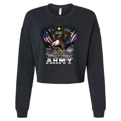 U.S. Army Eagle And Flag Cropped Pullover Crew