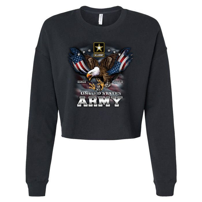 U.S. Army Eagle And Flag Cropped Pullover Crew