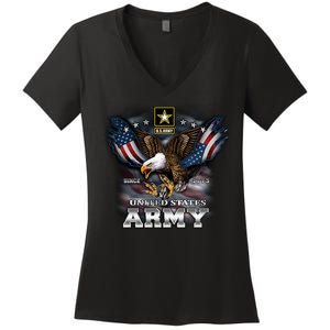 U.S. Army Eagle And Flag Women's V-Neck T-Shirt