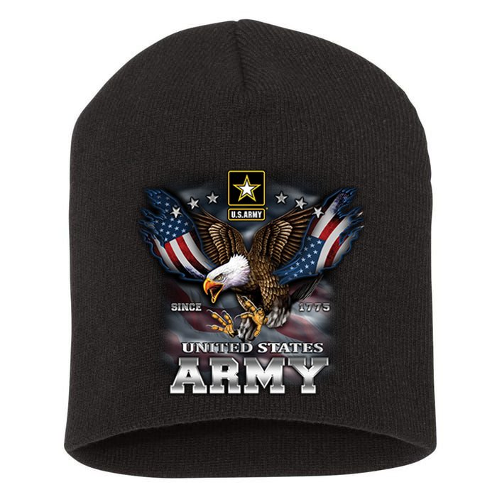 U.S. Army Eagle And Flag Short Acrylic Beanie