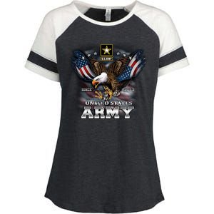 U.S. Army Eagle And Flag Enza Ladies Jersey Colorblock Tee