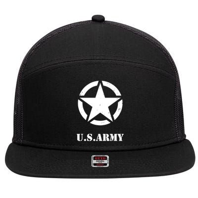 U.S. Army Emblem 7 Panel Mesh Trucker Snapback Hat