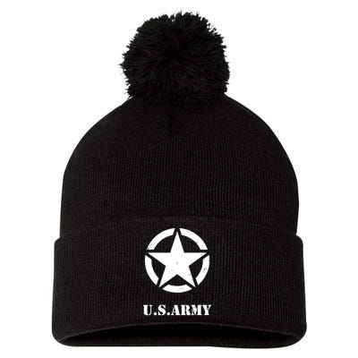 U.S. Army Emblem Pom Pom 12in Knit Beanie