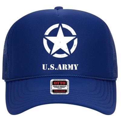 U.S. Army Emblem High Crown Mesh Back Trucker Hat