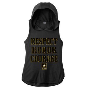 U.S. Army Respect Honor Courage Ladies PosiCharge Tri-Blend Wicking Draft Hoodie Tank