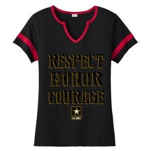 U.S. Army Respect Honor Courage Ladies Halftime Notch Neck Tee