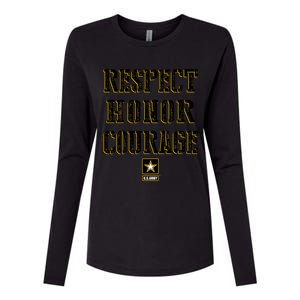 U.S. Army Respect Honor Courage Womens Cotton Relaxed Long Sleeve T-Shirt