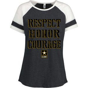 U.S. Army Respect Honor Courage Enza Ladies Jersey Colorblock Tee