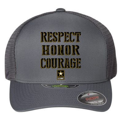 U.S. Army Respect Honor Courage Flexfit Unipanel Trucker Cap