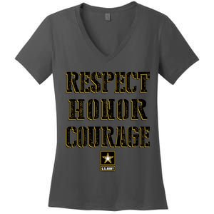 U.S. Army Respect Honor Courage Women's V-Neck T-Shirt