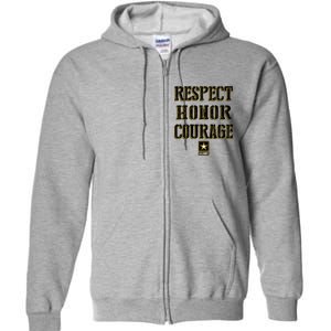 U.S. Army Respect Honor Courage Full Zip Hoodie