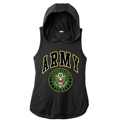 U.S. Army Seal Ladies PosiCharge Tri-Blend Wicking Draft Hoodie Tank