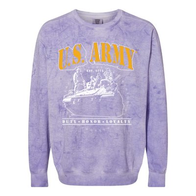 U.S. Army Tank Duty Honor Loyalty Colorblast Crewneck Sweatshirt