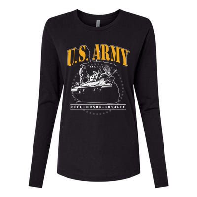 U.S. Army Tank Duty Honor Loyalty Womens Cotton Relaxed Long Sleeve T-Shirt