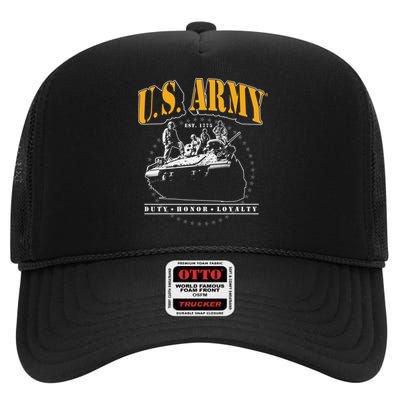 U.S. Army Tank Duty Honor Loyalty High Crown Mesh Back Trucker Hat