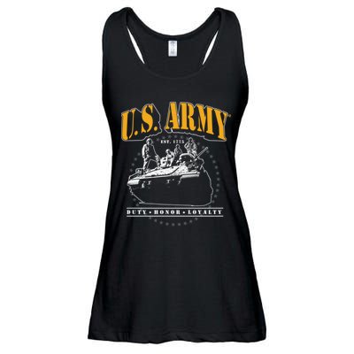 U.S. Army Tank Duty Honor Loyalty Ladies Essential Flowy Tank