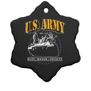 U.S. Army Tank Duty Honor Loyalty Ceramic Star Ornament