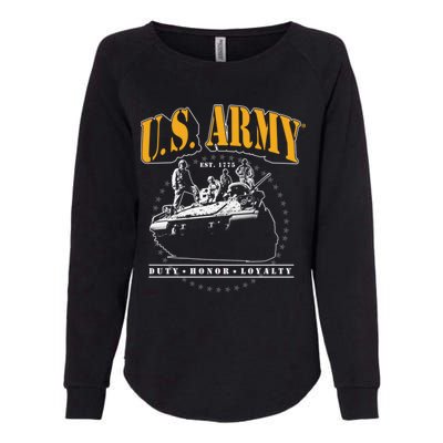 U.S. Army Tank Duty Honor Loyalty Womens California Wash Sweatshirt