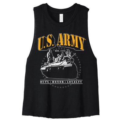 U.S. Army Tank Duty Honor Loyalty Women's Racerback Cropped Tank