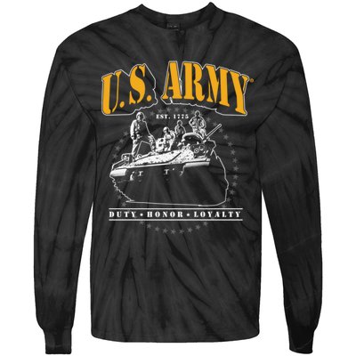 U.S. Army Tank Duty Honor Loyalty Tie-Dye Long Sleeve Shirt