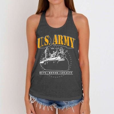 U.S. Army Tank Duty Honor Loyalty Women's Knotted Racerback Tank