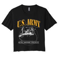 U.S. Army Tank Duty Honor Loyalty Women's Crop Top Tee