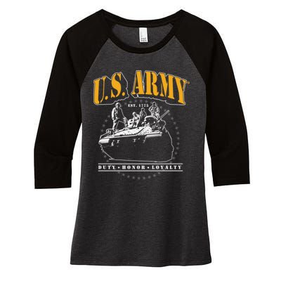 U.S. Army Tank Duty Honor Loyalty Women's Tri-Blend 3/4-Sleeve Raglan Shirt