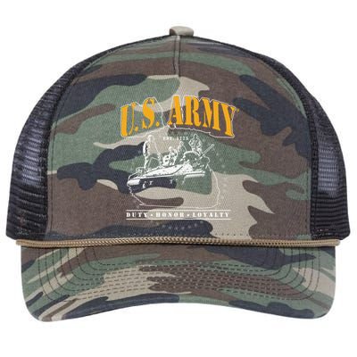 U.S. Army Tank Duty Honor Loyalty Retro Rope Trucker Hat Cap