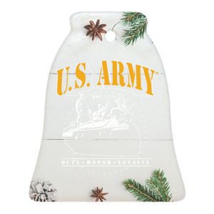 U.S. Army Tank Duty Honor Loyalty Ceramic Bell Ornament