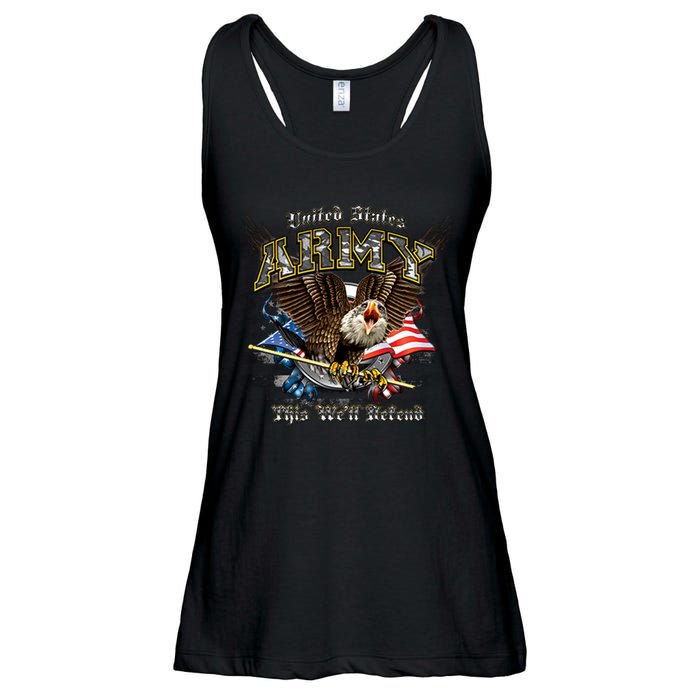 U.S. Army This We Will Defend Ladies Essential Flowy Tank