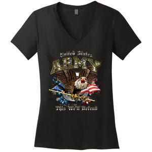 U.S. Army This We Will Defend Women's V-Neck T-Shirt