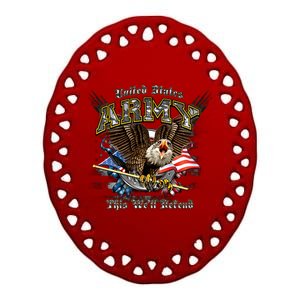 U.S. Army This We Will Defend Ceramic Oval Ornament