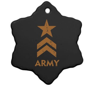 U.S. Army Vintage Distressed Ceramic Star Ornament