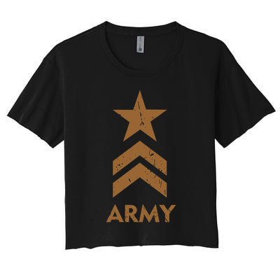 U.S. Army Vintage Distressed Crop Top