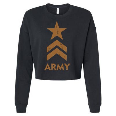 U.S. Army Vintage Distressed Cropped Pullover Crew