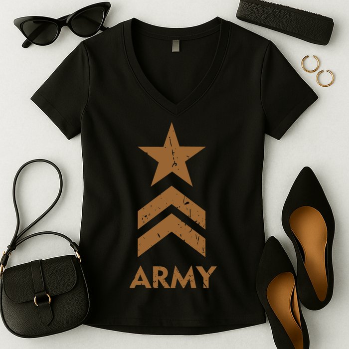 U.S. Army Vintage Distressed Women's V-Neck T-Shirt