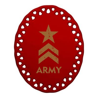 U.S. Army Vintage Distressed Ceramic Oval Ornament