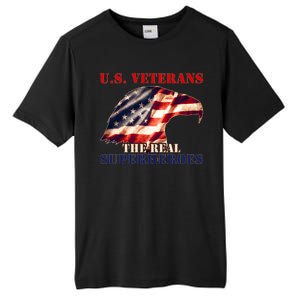 U.S. Veterans The Real Superheroes Eagle American Flag Tall Fusion ChromaSoft Performance T-Shirt