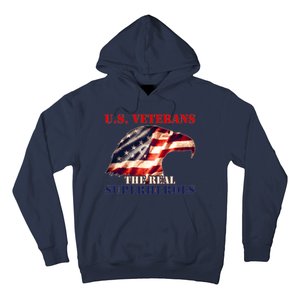 U.S. Veterans The Real Superheroes Eagle American Flag Hoodie