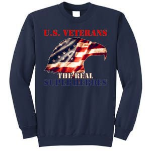 U.S. Veterans The Real Superheroes Eagle American Flag Sweatshirt