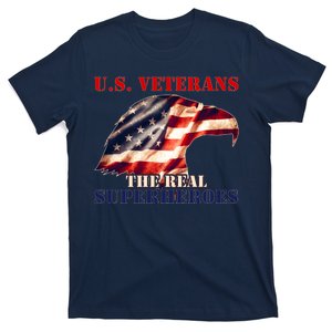 U.S. Veterans The Real Superheroes Eagle American Flag T-Shirt