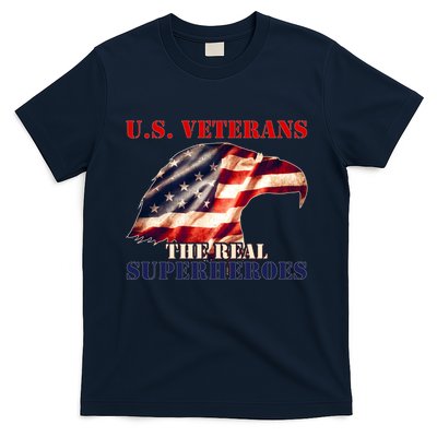 U.S. Veterans The Real Superheroes Eagle American Flag T-Shirt