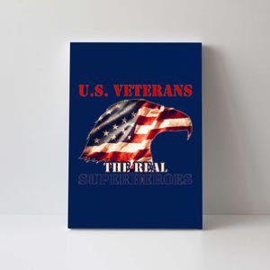 U.S. Veterans The Real Superheroes Eagle American Flag Canvas