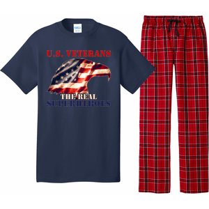 U.S. Veterans The Real Superheroes Eagle American Flag Pajama Set