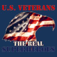 U.S. Veterans The Real Superheroes Eagle American Flag Flatbill Hat