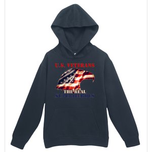 U.S. Veterans The Real Superheroes Eagle American Flag Urban Pullover Hoodie